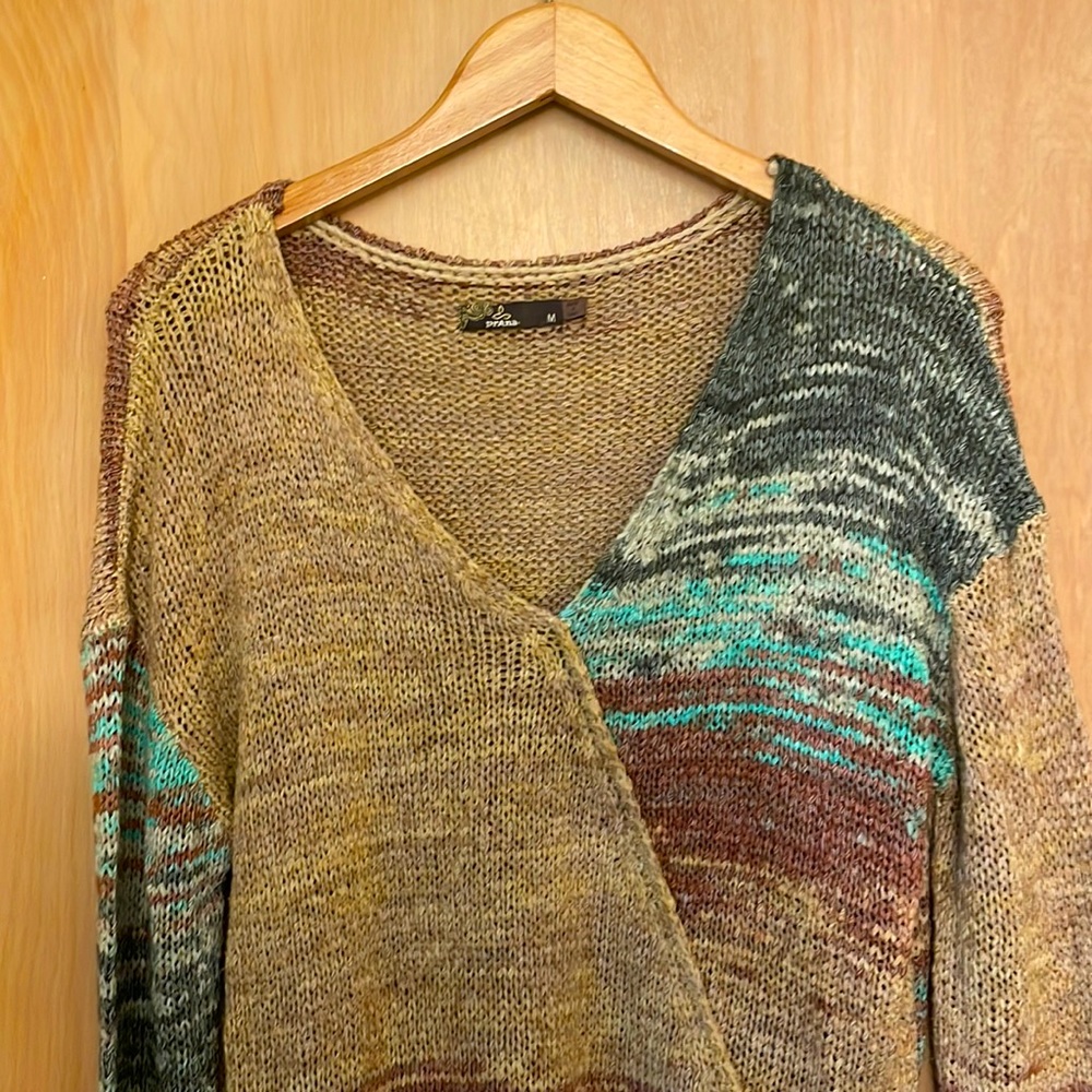 PrAna asymmetrical earth-toned sweater. Excellent condition.